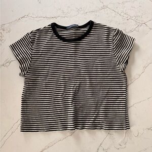 Brandy Melville Black and White Striped Top